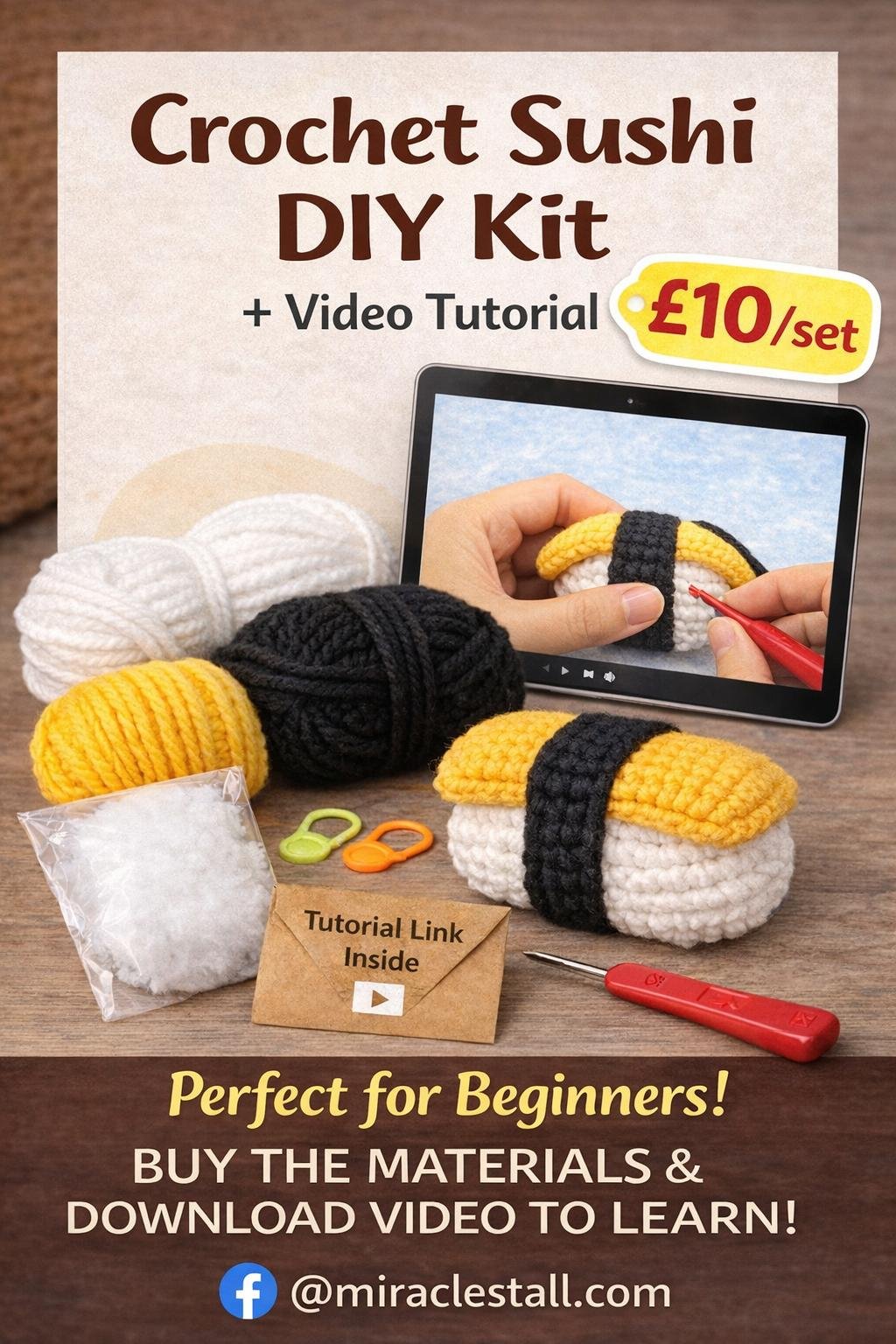 Crochet Sushi DIY KIT