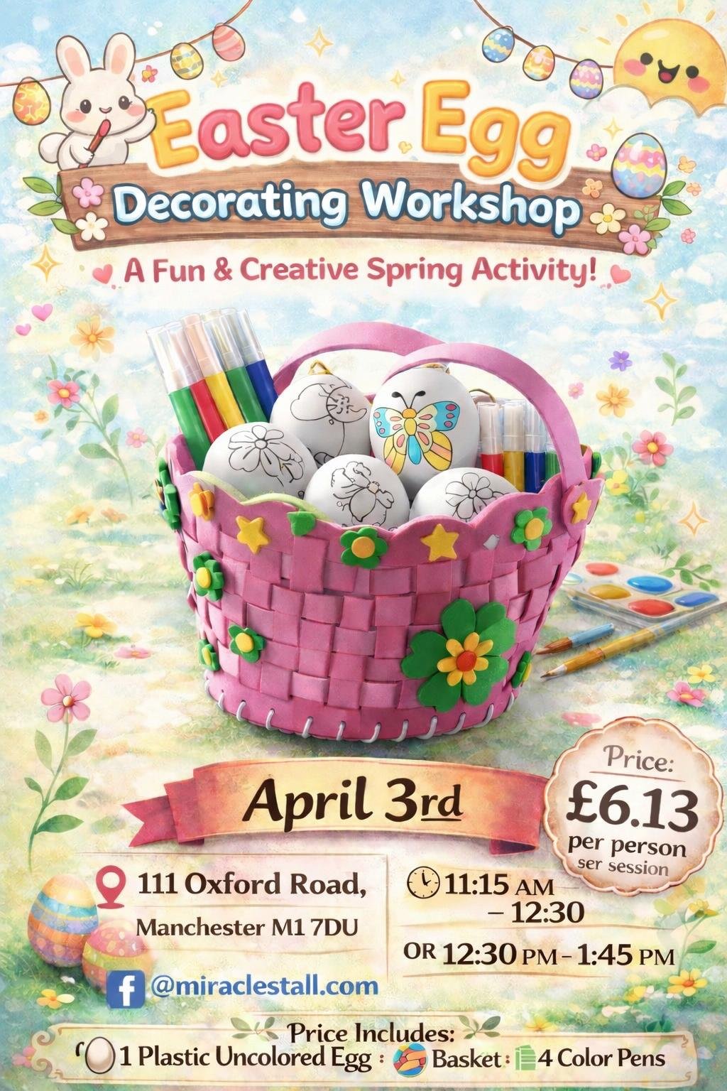 Easter Egg with Pink  basket