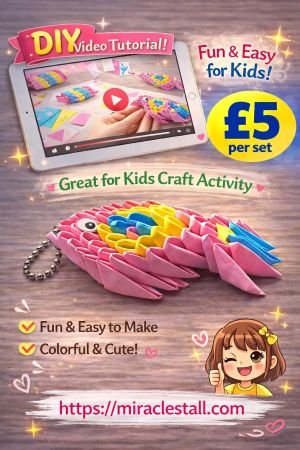 DIY Origami PINK fish Video Tutorial or In-person learning