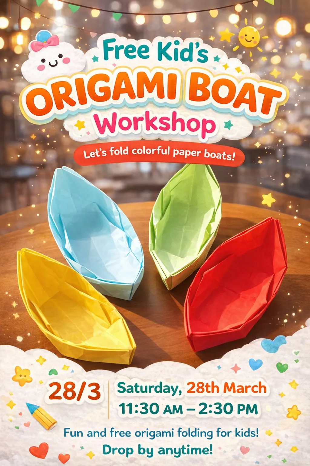 Free Origami Boat Workshop